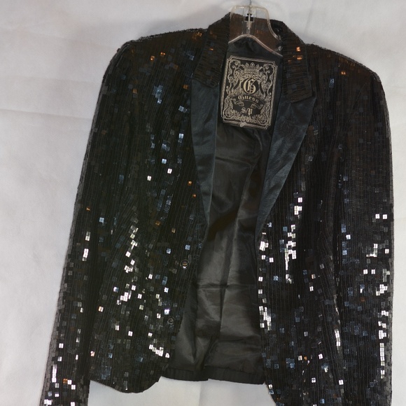 guess Black Sequin Jacket SZ S/P - Picture 3 of 9